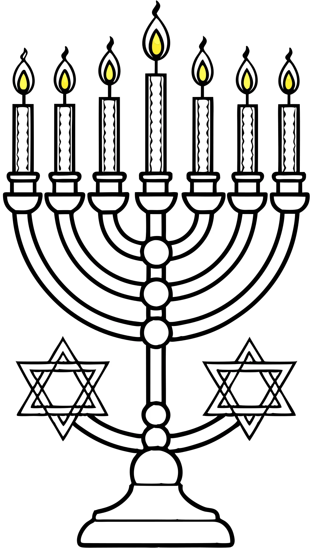 coloring page of menorah